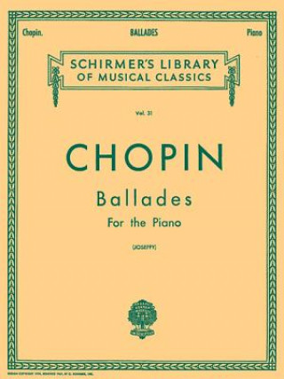 Könyv Ballades: Piano Solo Frederic Chopin