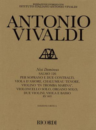 Kniha Nisi Dominus Rv803: Critical Edition Score Antonio Vivaldi
