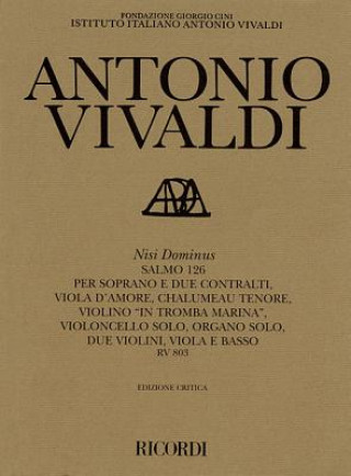 Knjiga Nisi Dominus Rv803: Critical Edition Score Antonio Vivaldi