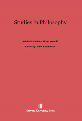 Carte Studies in Philosophy Reinhold Friedrich Alfred Hoernlé