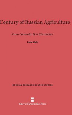 Kniha Century of Russian Agriculture Lazar Volin