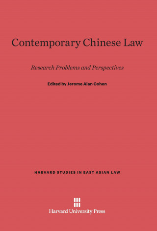 Könyv Contemporary Chinese Law Jerome Alan Cohen