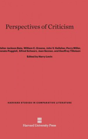 Kniha Perspectives of Criticism Walter Jackson Bate