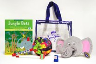 Livre Jungle Beat: Deluxe Kit, Book & CD, Jungle Drum, Elephant Puppet, Hand Stamp & Jungle Tote Bag Lynn Kleiner