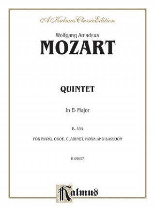 Könyv Quintet in E-Flat, K. 452 Wolfgang Mozart