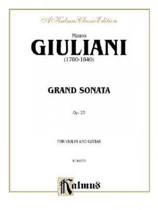 Könyv Grand Sonata, Op. 25: For Violin and Guitar Mauro Giuliani