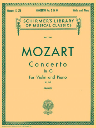 Kniha Concerto No. 3 in G, K.216: Score and Parts Amadeus Mozart Wolfgang
