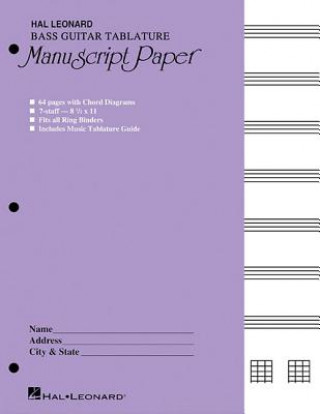 Książka Bass Guitar Tablature Manuscript Paper Hal Leonard Publishing Corporation