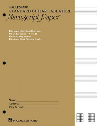 Könyv Standard Guitar Tablature Manuscript Paper Mendelssohn Felix