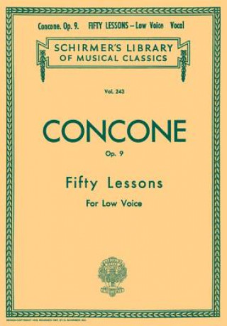 Kniha 50 Lessons, Op. 9: Low Voice Concone Joseph