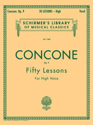 Livre 50 Lessons, Op. 9: High Voice Concone Joseph