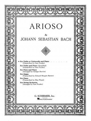 Kniha Arioso Sebastian Bach Johann