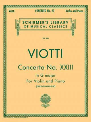 Book Concerto No. 23 in G Major: Score and Parts Battista Viotti Giovan