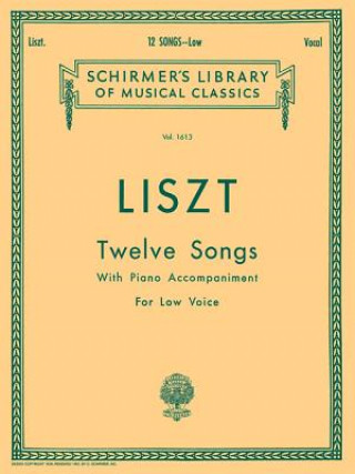 Kniha 12 Songs: Low Voice Liszt Franz