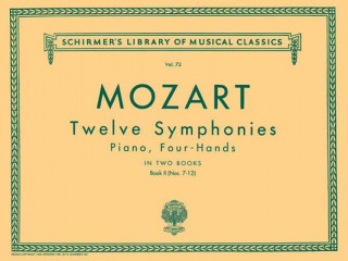 Kniha 12 Symphonies - Book 2: Nos. 7-12: Piano Duet Amadeus Mozart Wolfgang