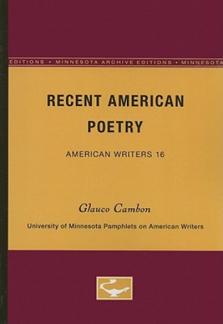 Książka Recent American Poetry Glauco Cambon