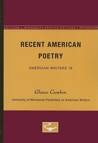 Книга Recent American Poetry Glauco Cambon