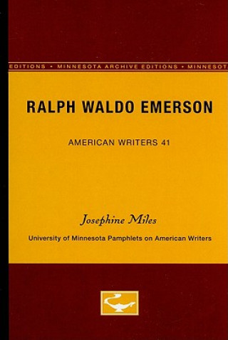 Książka Ralph Waldo Emerson Josephine Miles