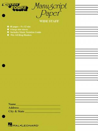 Carte Manuscript Paper: Wide Staff Hal Leonard Publishing Corporation