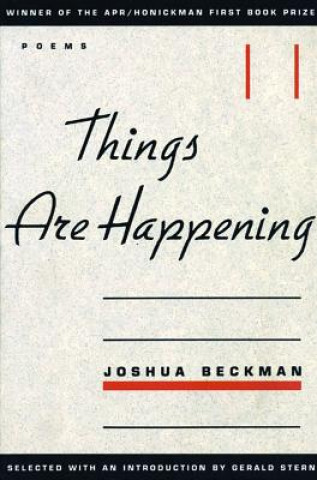 Buch Things are Happening Joshua Beckman