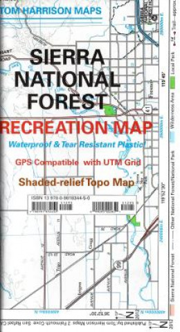 Tiskovina Sierra National Forest Recreation Map Tom Harrison