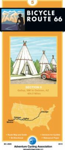 Tlačovina Bicycle Route 66 Map #5: Gallup, New Mexico - Oatman, AZ (404 Miles) Adventure Cycling Association