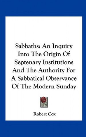 Kniha Sabbaths Robert Cox