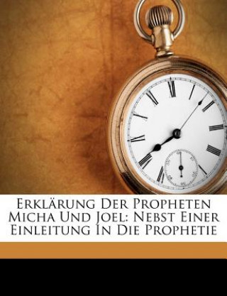 Kniha Erklärung Der Propheten Micha Und Joel: Nebst Einer Einleitung In Die Prophetie Johann Tobias Beck