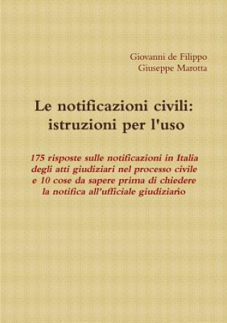 Книга Notificazioni Civili: Istruzioni Per L'USO Giovanni De Filippo