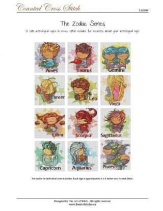 Knjiga Zodiac Series Cross Stitch Book Lauren Mills