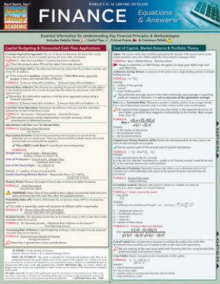 Knjiga Finance Equations & Answers BarCharts Inc