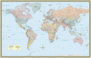 Tlačovina World Map-Laminated BarCharts Inc