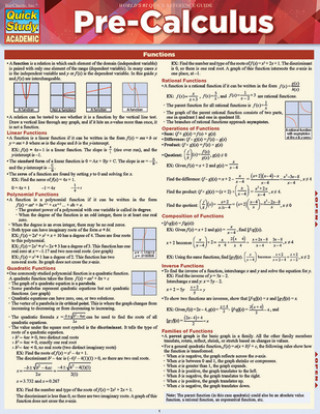 Carte Pre-Calculus BarCharts Inc