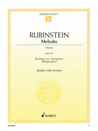 Kniha Melodie Op. 3, No. 1: Horn and Piano Anton Rubinstein