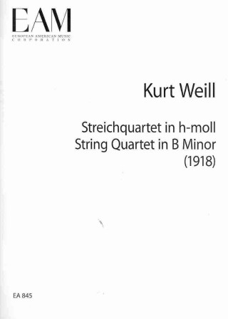 Kniha Streichquartett in H-Moll/String Quartet in B Minor Kurt Weill