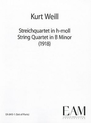 Könyv String Quartet in B Minor: Parts Only Kurt Weill