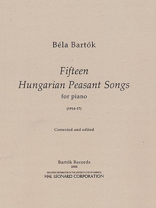 Kniha 15 Hungarian Peasant Songs Bela Bartok