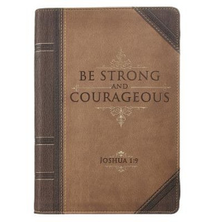Carte Journal Lux-Leather with Zipper Be Strong Joshua 1: 9 Christian Art Gifts