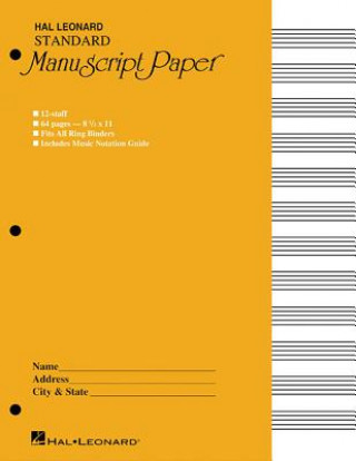 Carte Standard Manuscript Paper Hal Leonard Publishing Corporation