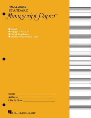 Book Standard Manuscript Paper Hal Leonard Publishing Corporation