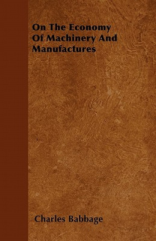 Buch On The Economy Of Machinery And Manufactures Charles Babbage