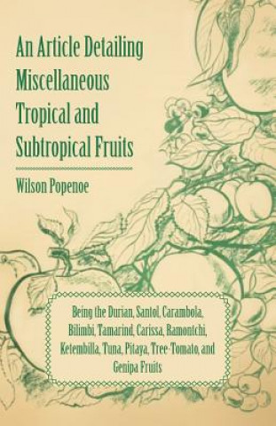 Könyv Article Detailing Miscellaneous Tropical and Subtropical Fruits Being the Durian, Santol, Carambola, Bilimbi, Tamarind, Carissa, Ramontchi, Ketembilla Wilson Popenoe