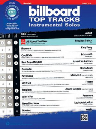 Carte Billboard Top Tracks Instrumental Solos: Horn in F, Book & CD Alfred Publishing