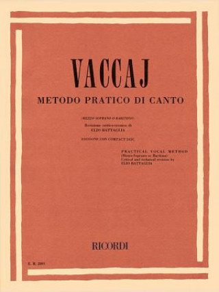 Könyv Metodo Practico: Mezzo-Soprano/Baritone - Book/CD N. Vaccai