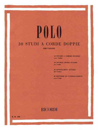 Książka 30 Double Chord Studies: Violin Method R. L. Polo