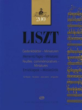 Carte Memento Pages - Miniatures: For Piano Franz Liszt