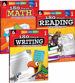 Carte 180 Days of Reading, Writing, and Math for First Grade 3-Book Set Teacher Created Materials