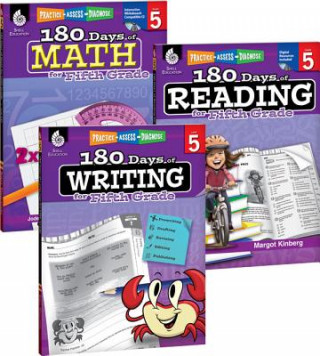 Könyv 180 Days of Reading, Writing and Math for Fifth Grade 3-Book Set Teacher Created Materials