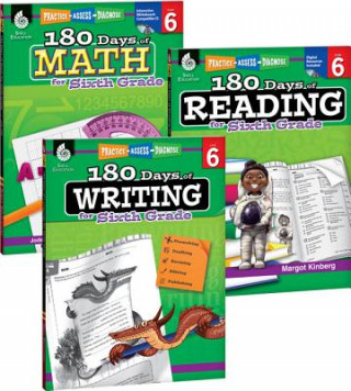 Könyv 180 Days of Reading, Writing and Math for Sixth Grade 3-Book Set Teacher Created Materials