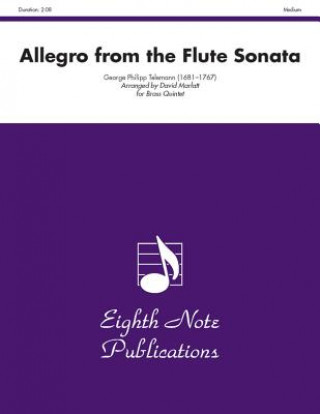 Kniha Allegro (from the Flute Sonata): Tuba Feature, Score & Parts Georg Philipp Telemann